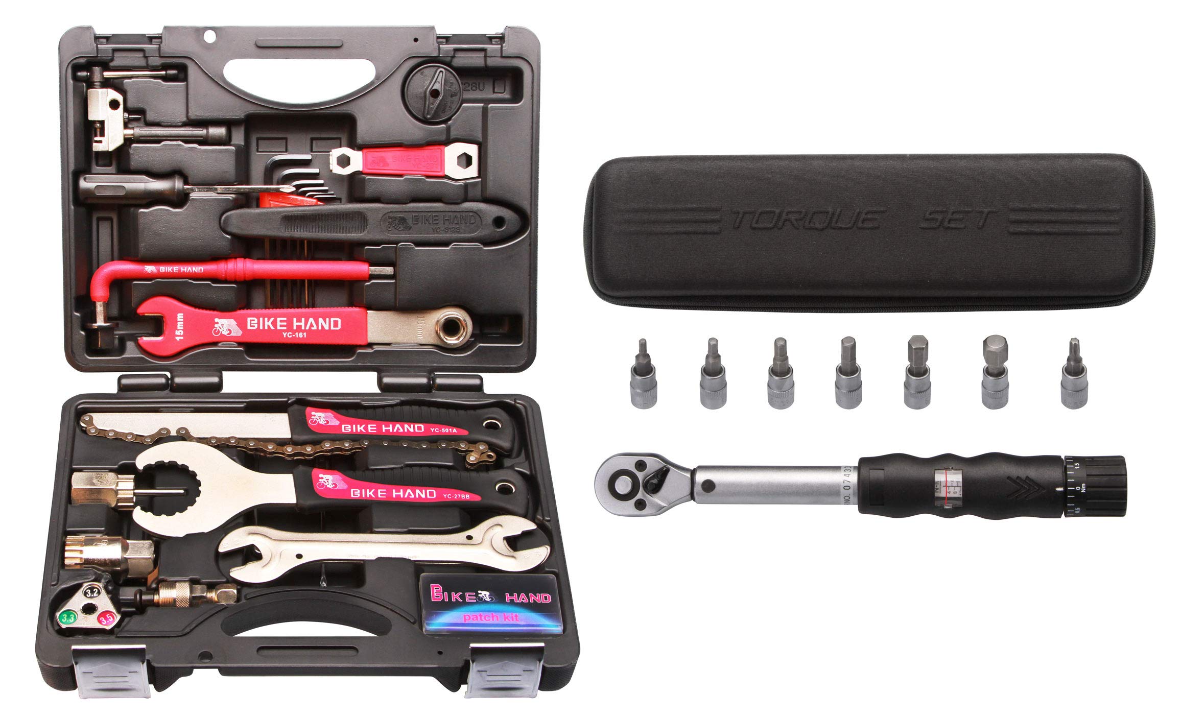 otgerlensker products Universeller 25 TLG. Fahrrad Werkzeugsatz + 1/4" Drehmomentschlüssel-Set 2 Nm - 14 Nm
