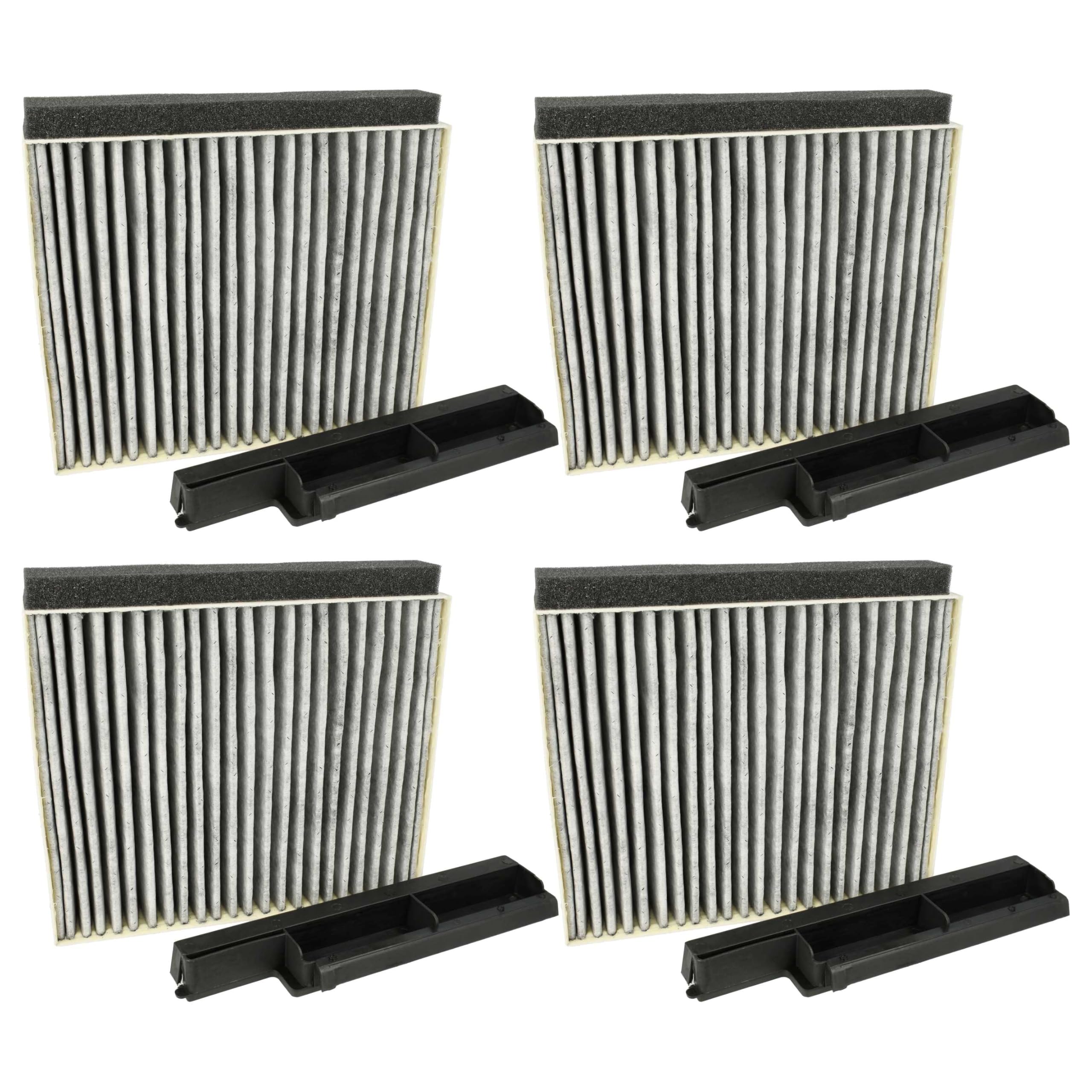 vhbw 4x Activated Carbon Filter compatible with Bosch DWF97KR20B/02, DWG64BC50B/01, DWB97IM50/01, DWG66DM50B/01 Extractor Hood + Holding Frame