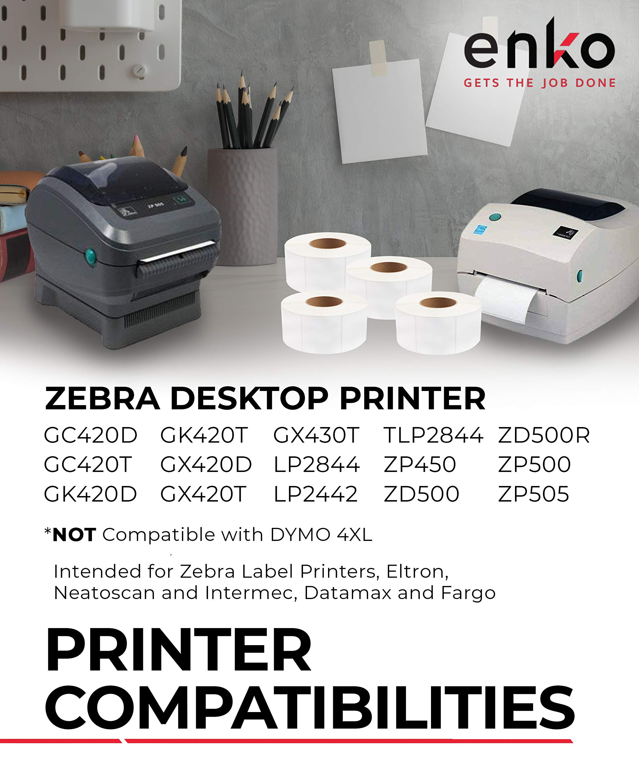 enKo [3 rollos, 1500 etiquetas] - Etiquetas térmicas directas de 3 x 3 pulgadas, calcomanías de Logística de Amazon, etiquetas SKU FN compatibles con Zebra/Eltron