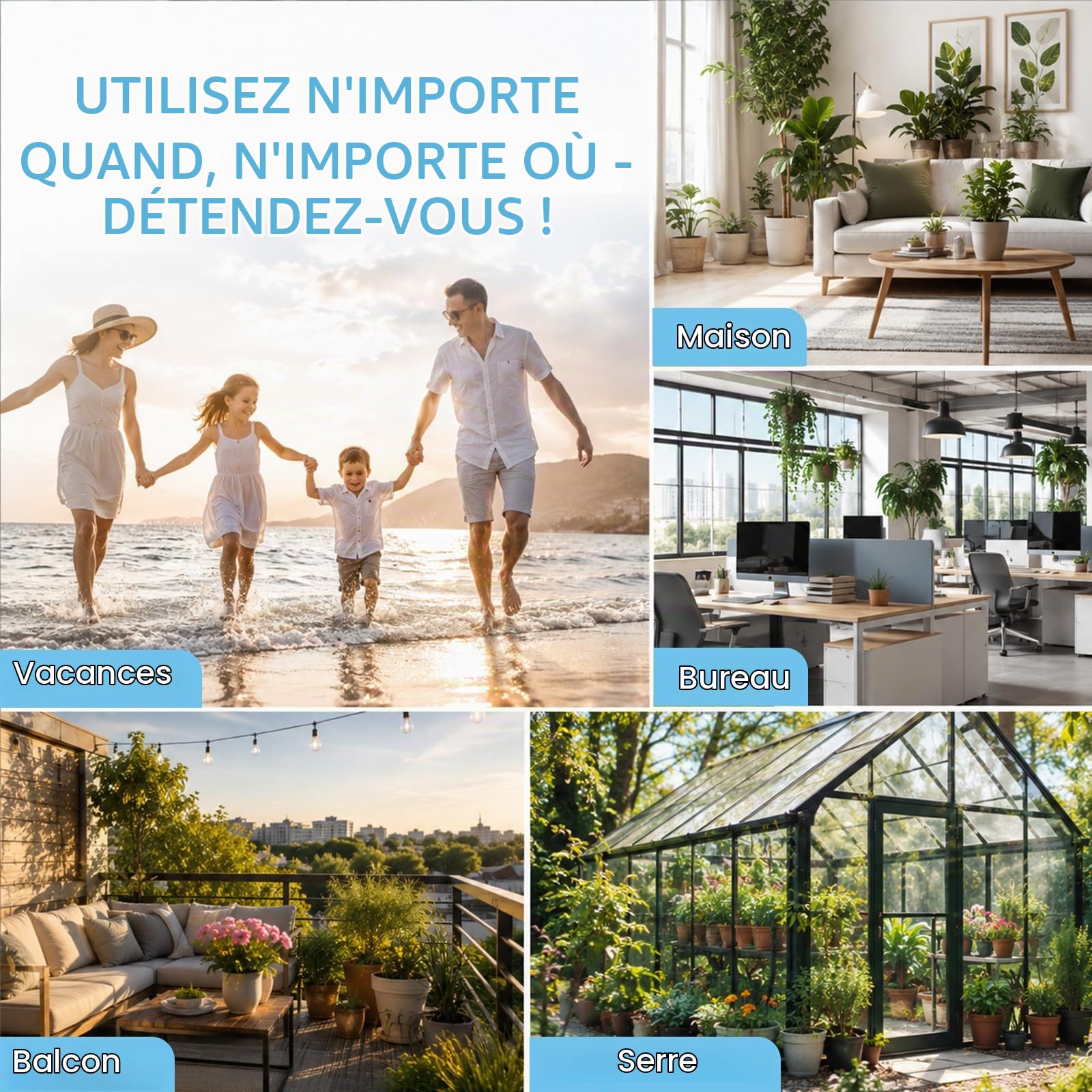 Landrip Système d'arrosage automatique - Arrosage automatique pour plantes d'intérieur - Idéal comme système d'irrigation de vacances pour jusqu'à 15 plantes en pot, parterre de fleurs, terrasse
