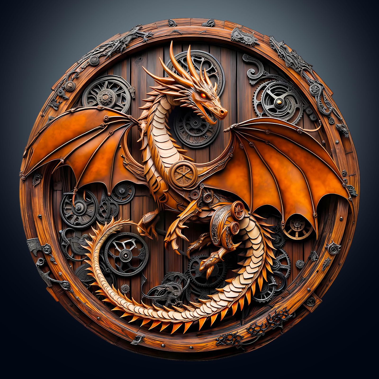 Wooden Puzzle for Adults-200PCS 3D Visual Effect Mechanical Dragon Unique Shape Advanced Wooden Jigsaw Puzzle for Adult, Challenge Wood Jigsaw Puzzles,Best Gift,Home Decoration