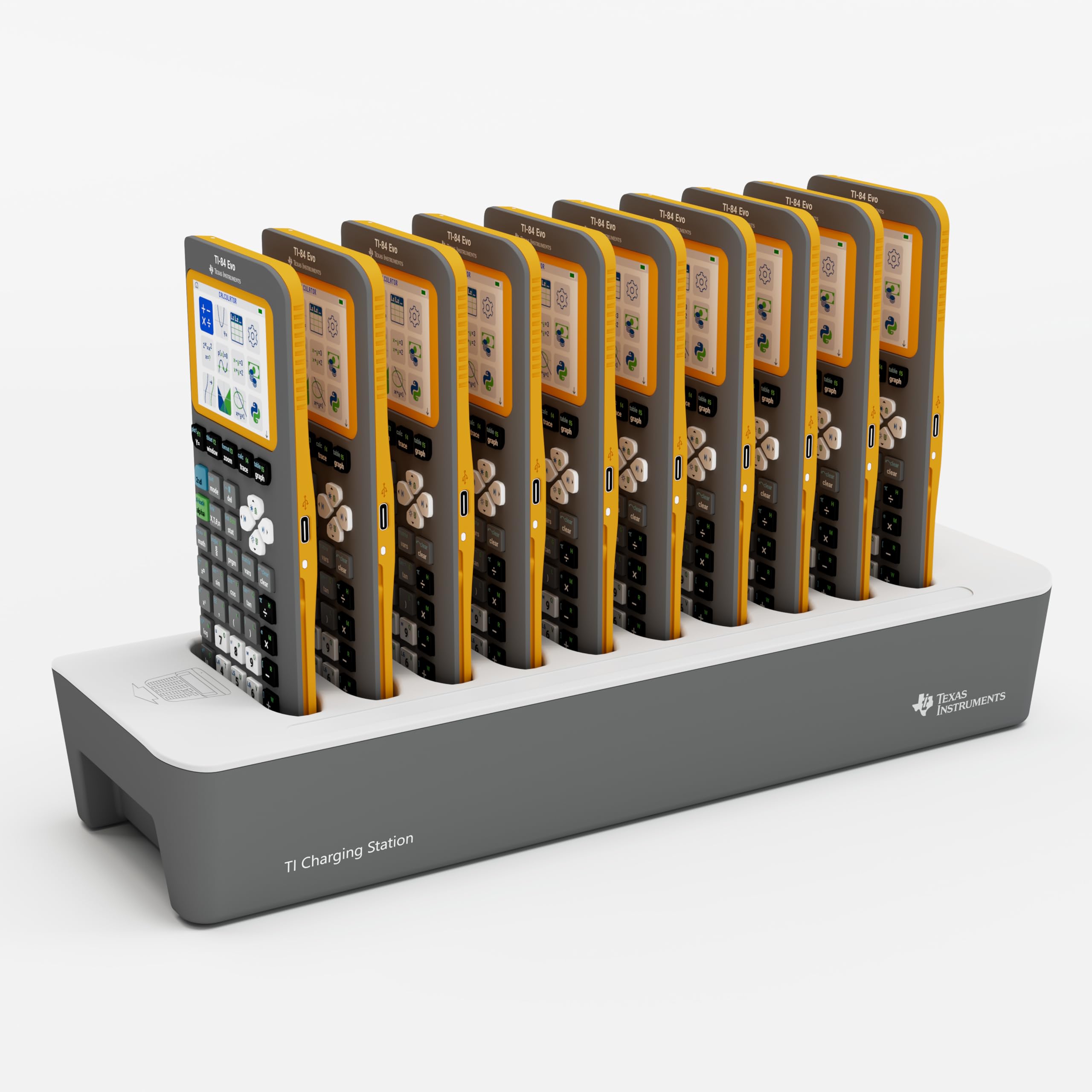 TI-84 Evo Teacher Pack (10 EZ-Spot Calculators with Charging Station)