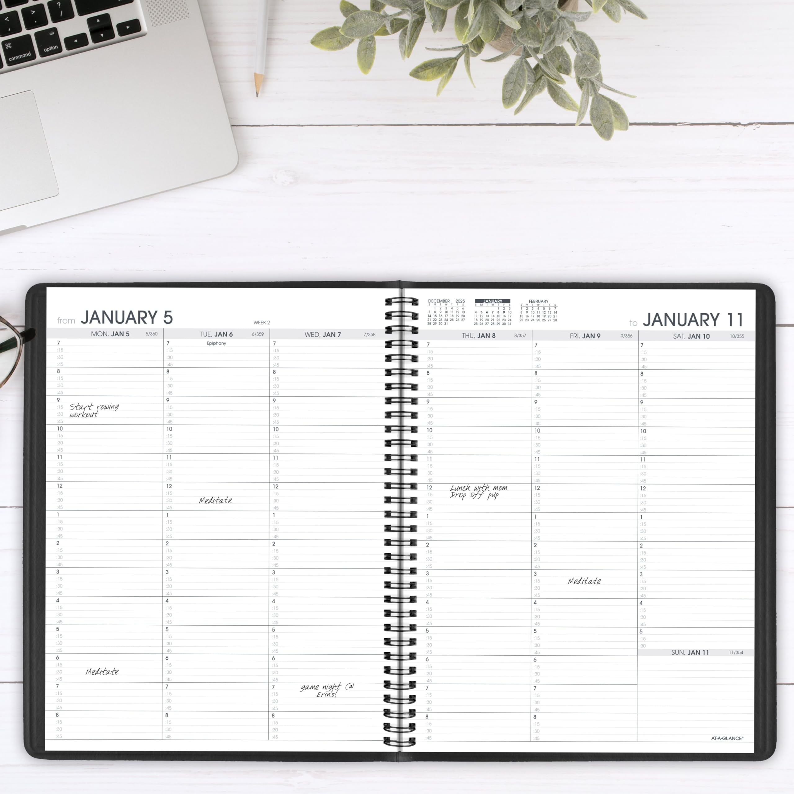 AT-A-GLANCE Terminkalender 2026, Wochenplaner, 21 x 27,9 cm, groß, Schwarz (709500526)
