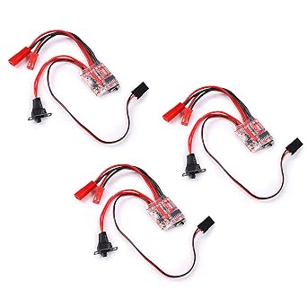 Teyleten Robot Mini 20A ESC Motor Speed RC ESC 2KHz Forward Reverse Brush Brake RC 2S for Controller Boat RC Car Tank 3PCS