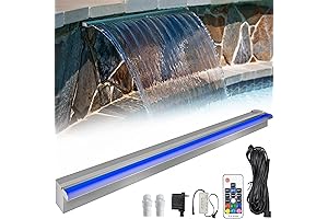 Cascada de Acero Inoxidable para Piscinas con LED de 7 Colores para...