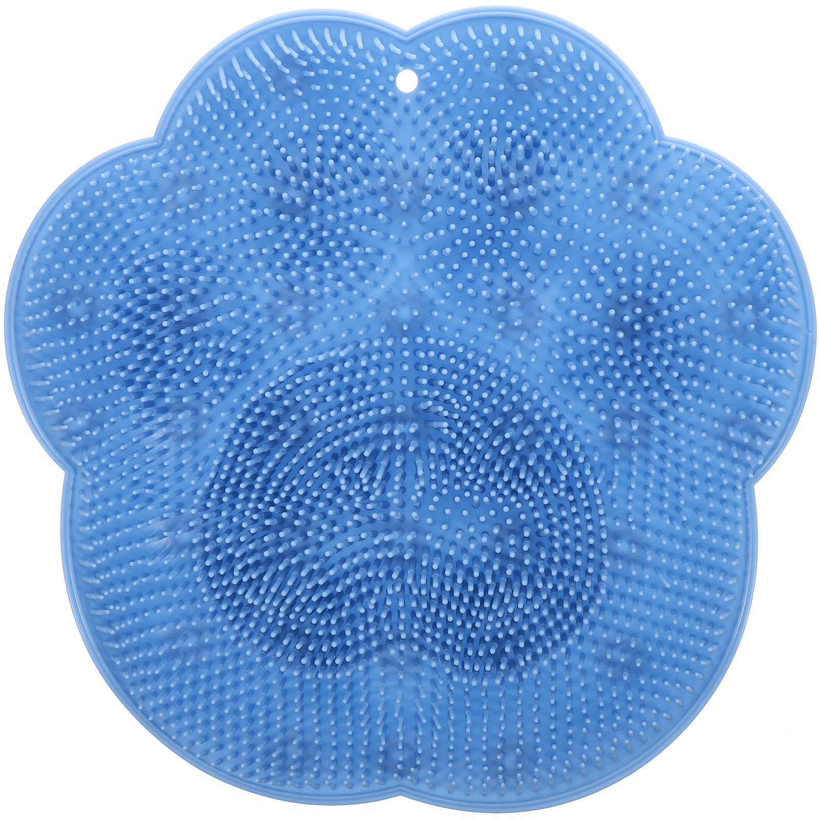Alfombrilla de masaje para pies con cepillo exfoliante de silicona azul claro
