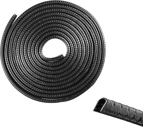 Borde de goma de canal en U de 16.4 pies, protección contra la intemperie y los choques, protectores esenciales para el borde de la puerta del