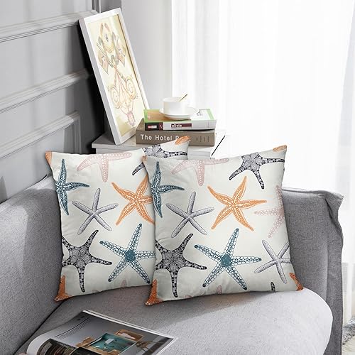 Miniatura 4 de Emvency Juego de 2 fundas de almohada decorativas para decoración del hogar, diseño cuadrado estándar de 16 x 16 pulgadas, diseño de estrellas de