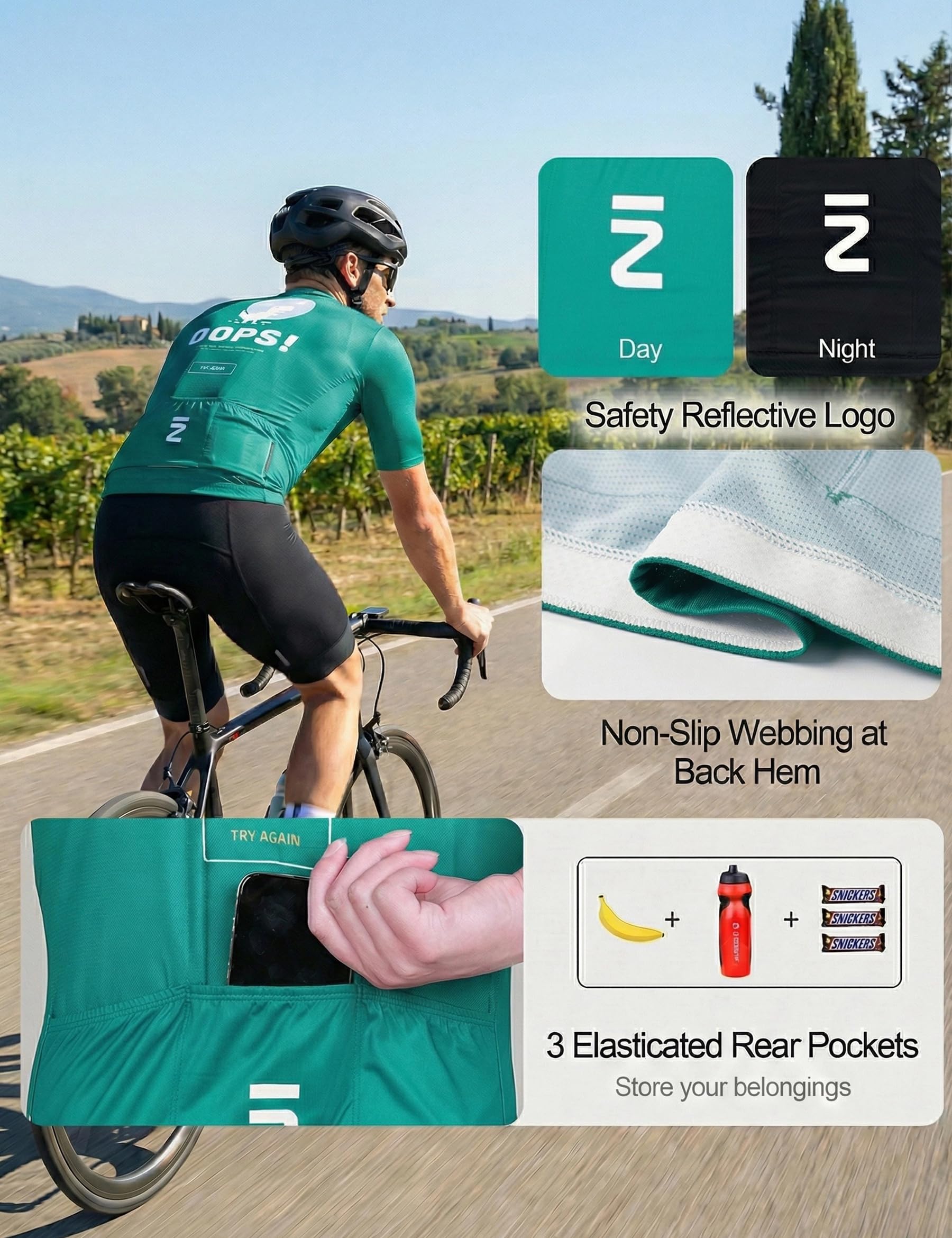 INBIKE Maglia Ciclismo Uomo Estiva Maglie MTB con Maniche Corte Traspirante Asciugatura Rapida Maglia Bici da Strada