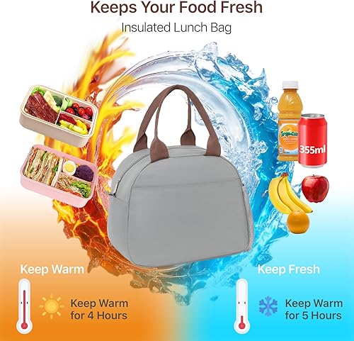 Miniatura 3 de Bagseri Lonchera para mujeres  Fiambreras para adultos para hombres, reutilizable, a prueba de fugas, bolsa térmica para alimentos de alta capacidad