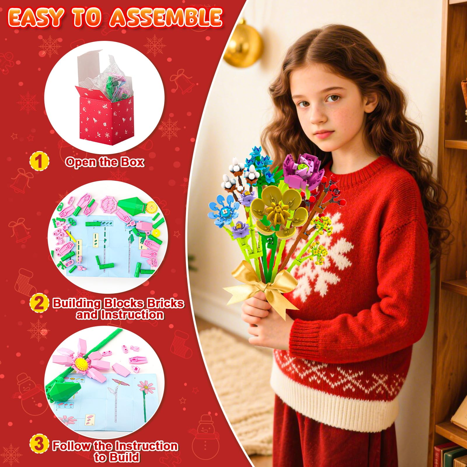 Adventskalender 2026 mit Botanicals Blumenstrauß für Frauen - Weihnachtskalender mit 24 Kunstblumen Deko für Haushalt Geschenk für Kinder Erwachsene & Männer