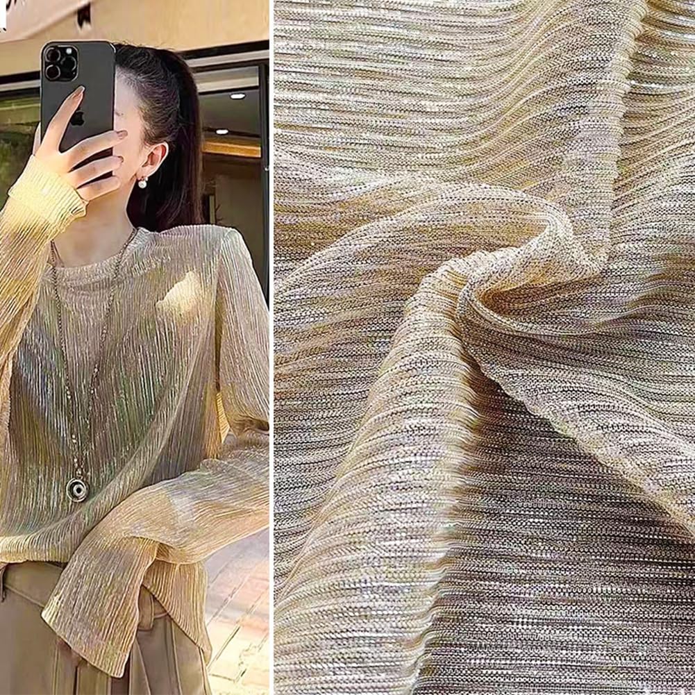 Chiffon Stoff 145CM Glitzer Tüllstoff Falten Tüll Dekostoff Organza Stoff Dekoband Tüllband Tischband Netzstoff Organzaband für DIY Nähen Kleidung Hochzeit Deko