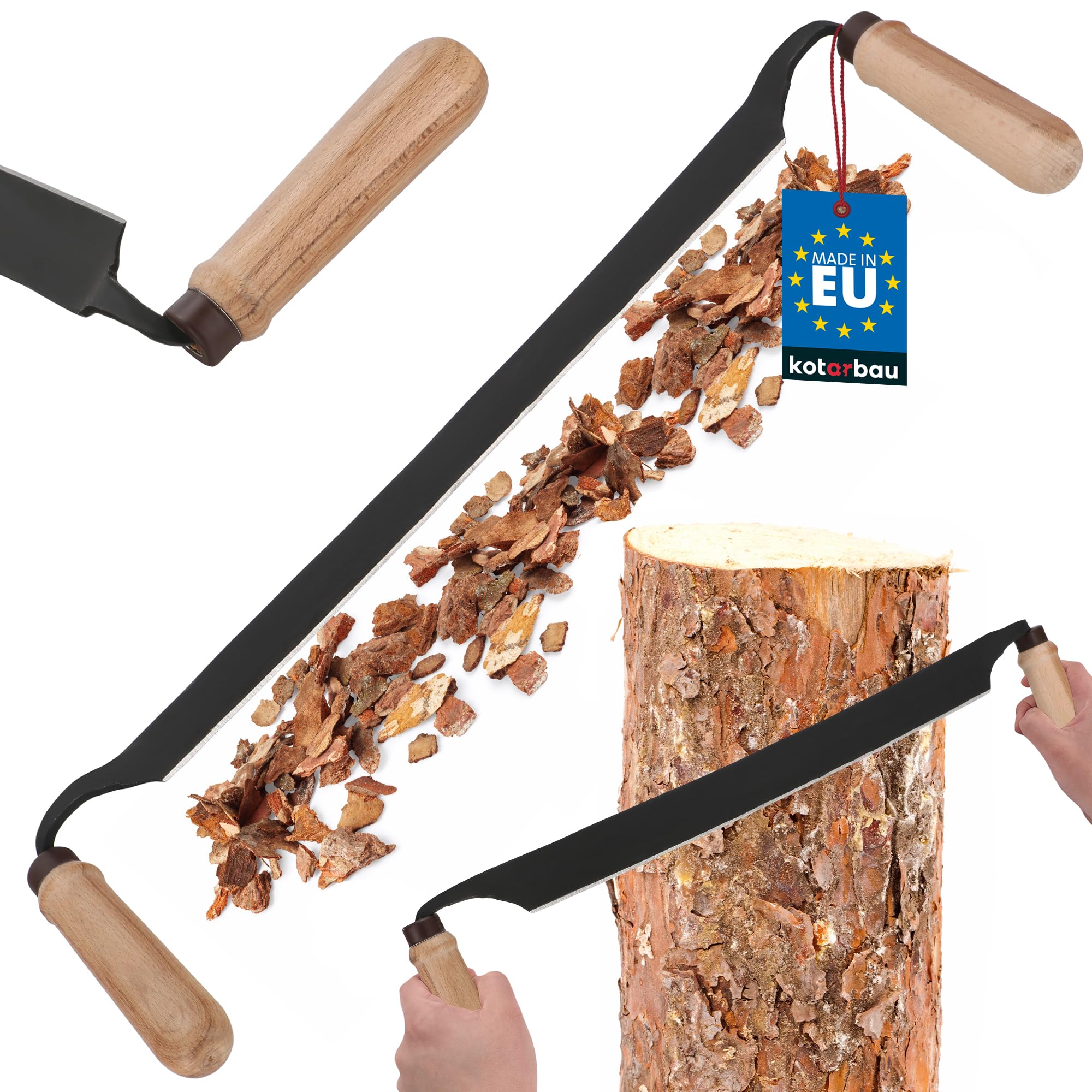 Scheergereedschap, 25,4 cm trekmes voor hout, trekmes voor hout, trekmes met hoge scherpte, schiller met ergonomische houten handgrepen en