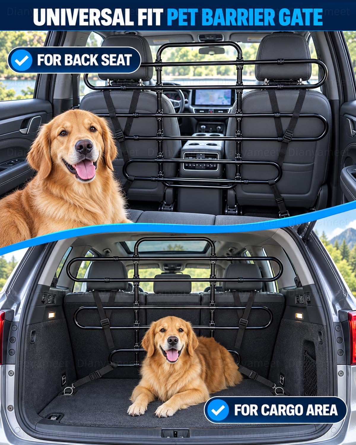 Auto-Hundeschutzgitter Universal Verstellbare Hundebarriere