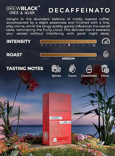 Miniatura 10 de BrewBlack Cápsulas de café Perfetto de aluminio  50 cápsulas de café 100% arábica tostado oscuro  Intensidad 912, compatible con Nespresso* Línea