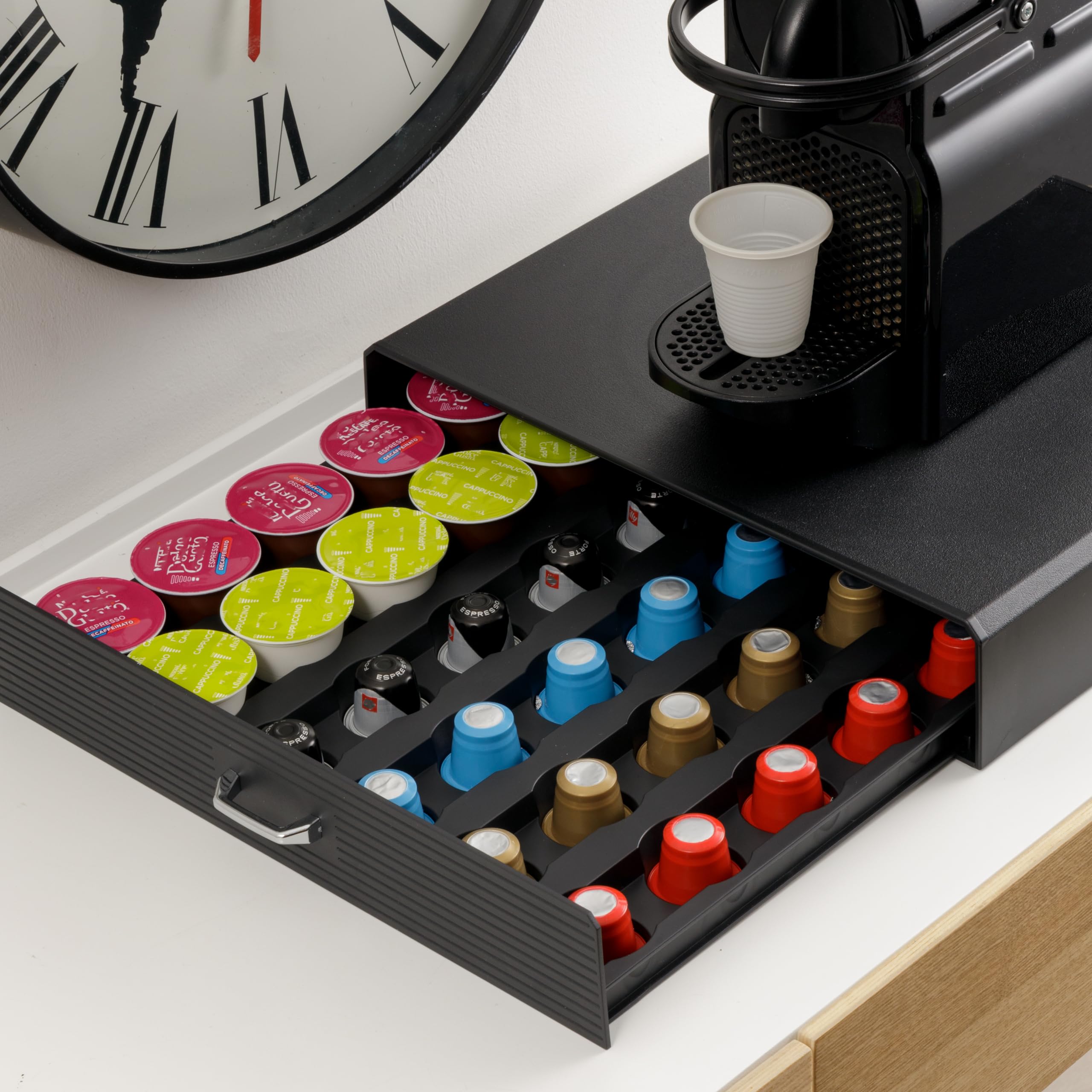 Porta Capsule Caffè In Metallo - 2 Cassetti, Compatibile Con Nespresso, Dolce Gusto - Foto 6