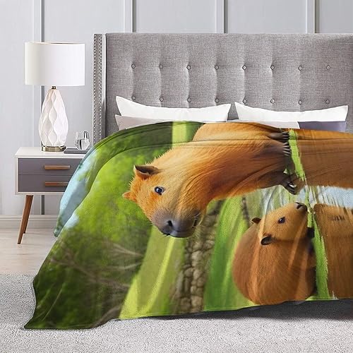 Miniatura 5 de Capybara - Manta para adultos, manta cálida de franela suave para mujeres y niñas, sofá cama, 60 x 50 pulgadas