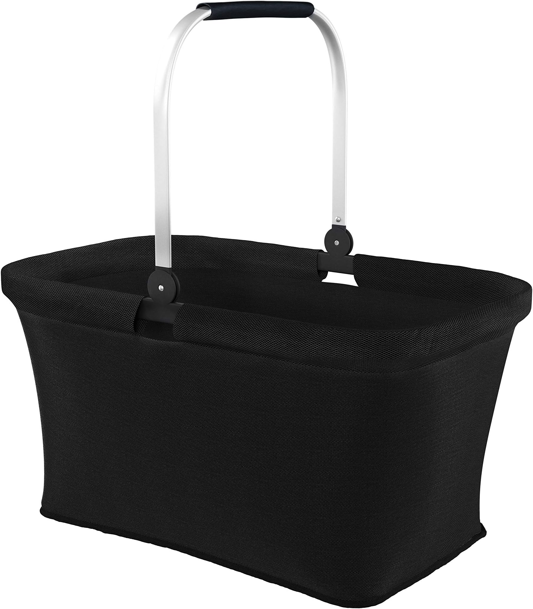LOMOS Foldable Shopping Bag, Shopping Basket with Comfortable Handle, in Black