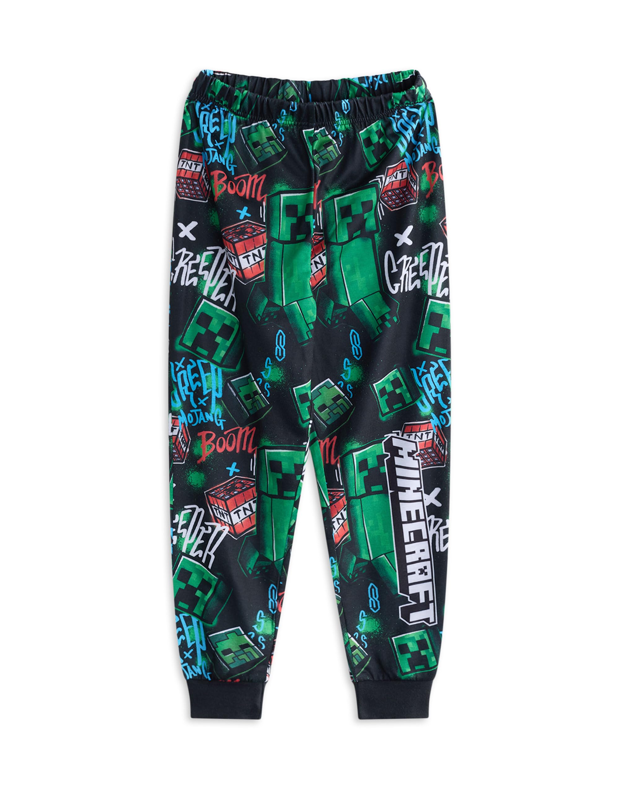 Minecraft Conjunto de Pijama para niños, Paquete de 2 | Pack múltiple de Pijamas para niño con Estampado Integral de Grafiti Multicolor | Tops y Partes Inferiores TNT y Creeper
