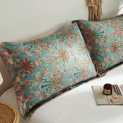 Miniatura 7 de Ikawaapurry Juego de edredón floral de tamaño matrimonial para cama matrimonial, juego de ropa de cama bohemio de granja, esponjoso, ligero, flores,