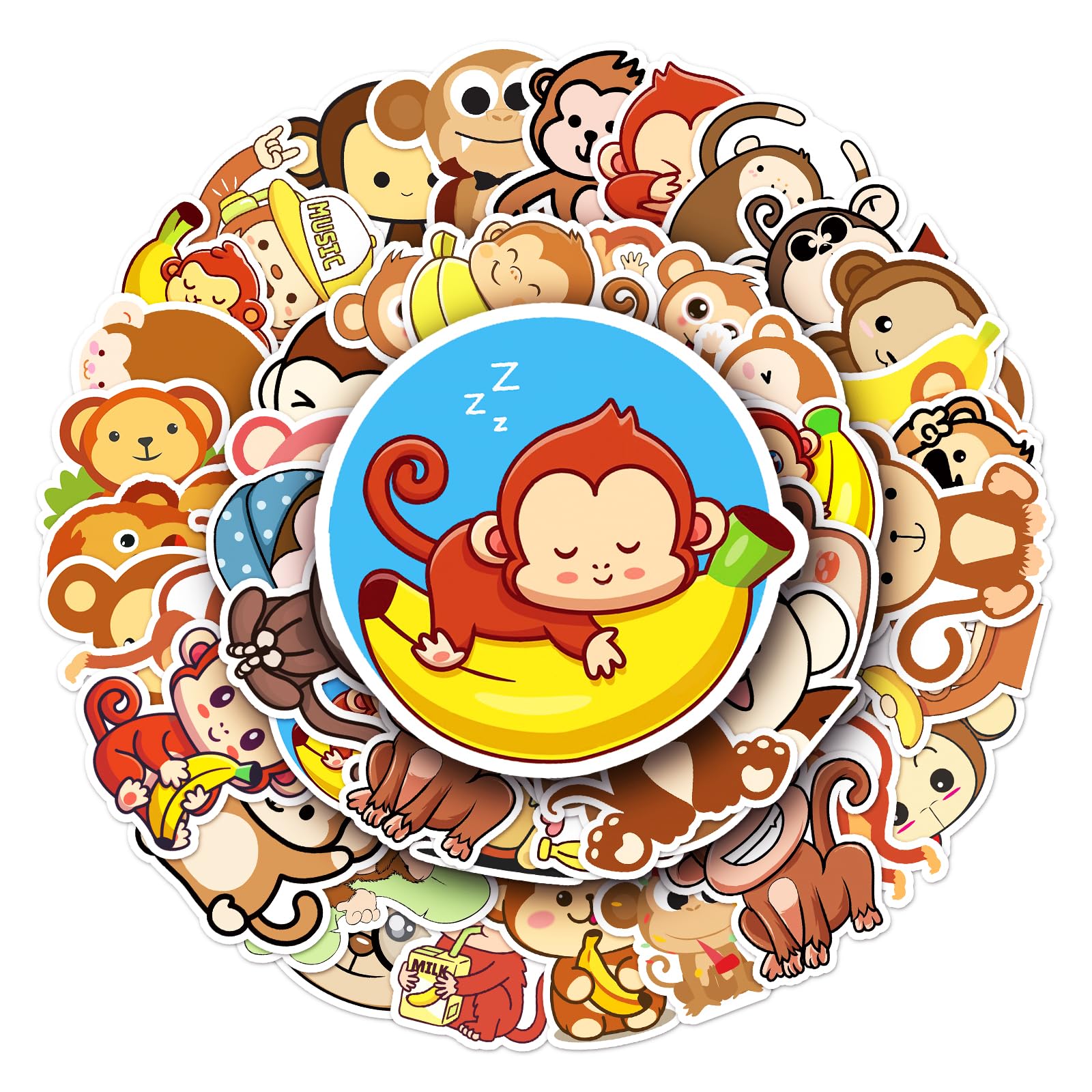 50Pcs Monkey Stickers - Image 3