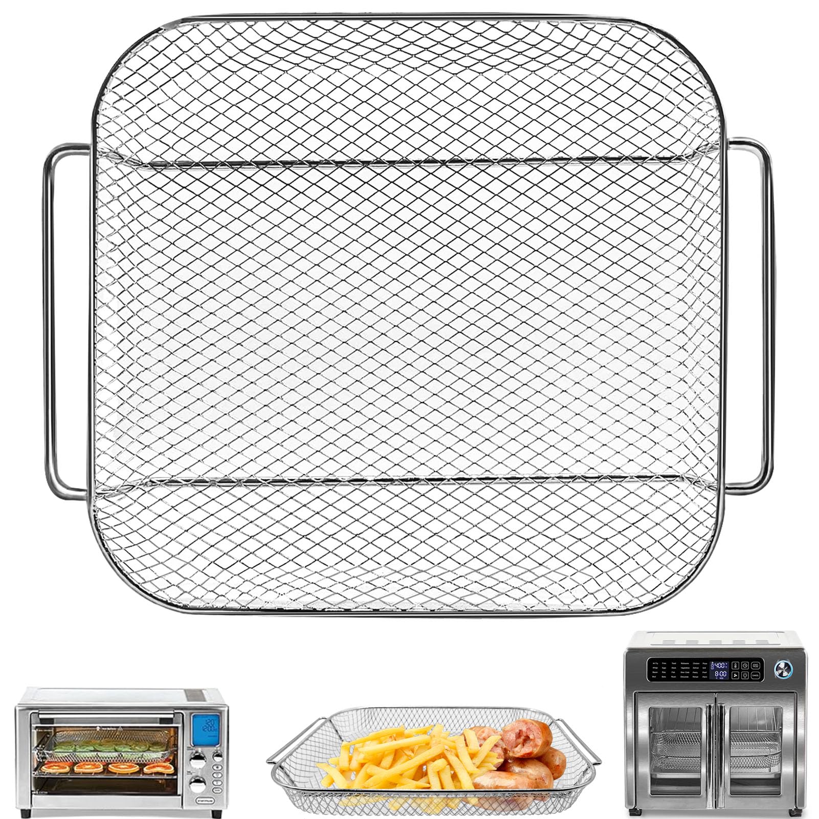 Air Fryer Basket for Emeril Lagasse 26QT French Door &amp; Everyday 360 XL Toaster Oven, 12.5" x 10.2" Steel Mesh Rack Tray Replacement, Air Fryer Accessories for Baking &amp; Roasting, Dishwasher Safe