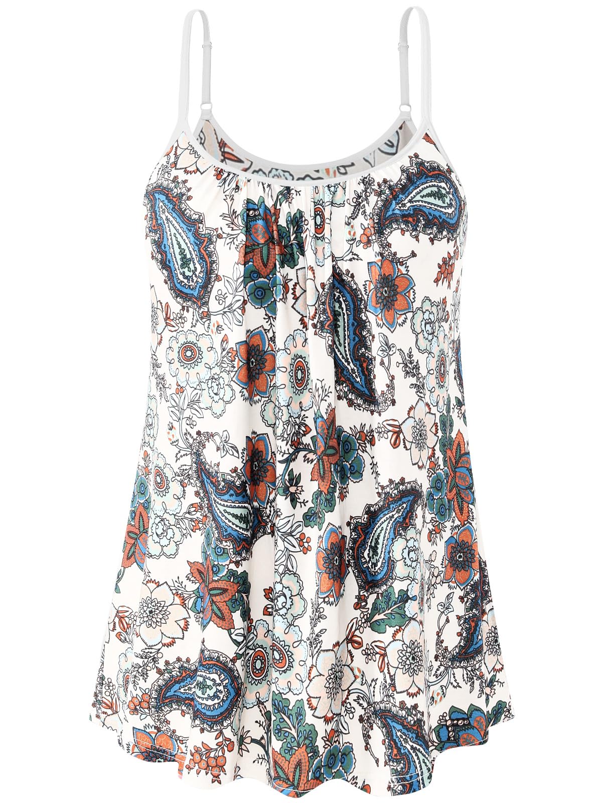 vislivin Top mit Integriertem BH Damen Unterhemd Spaghettiträger Tops Loose Tank Ärmellose Bluse Trägertops S-XXXXL