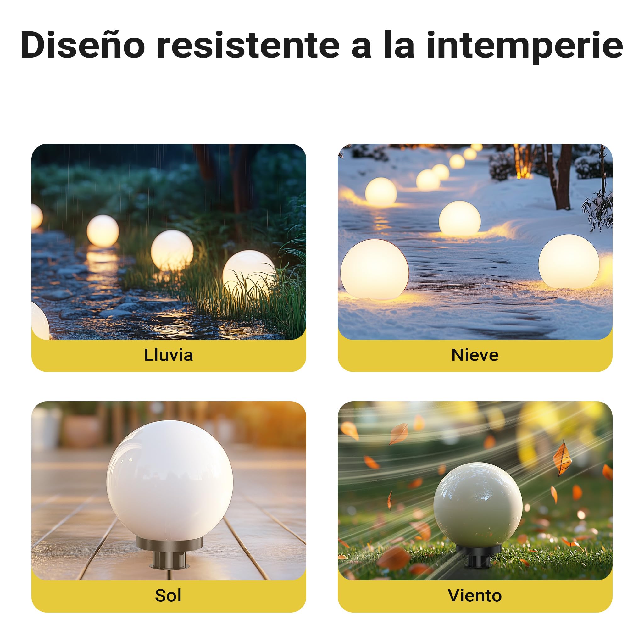 WilTec Lámpara de bola para exterior Ø30cm, lámpara de jardín con estaca, IP44, 40W, portalámparas E-27