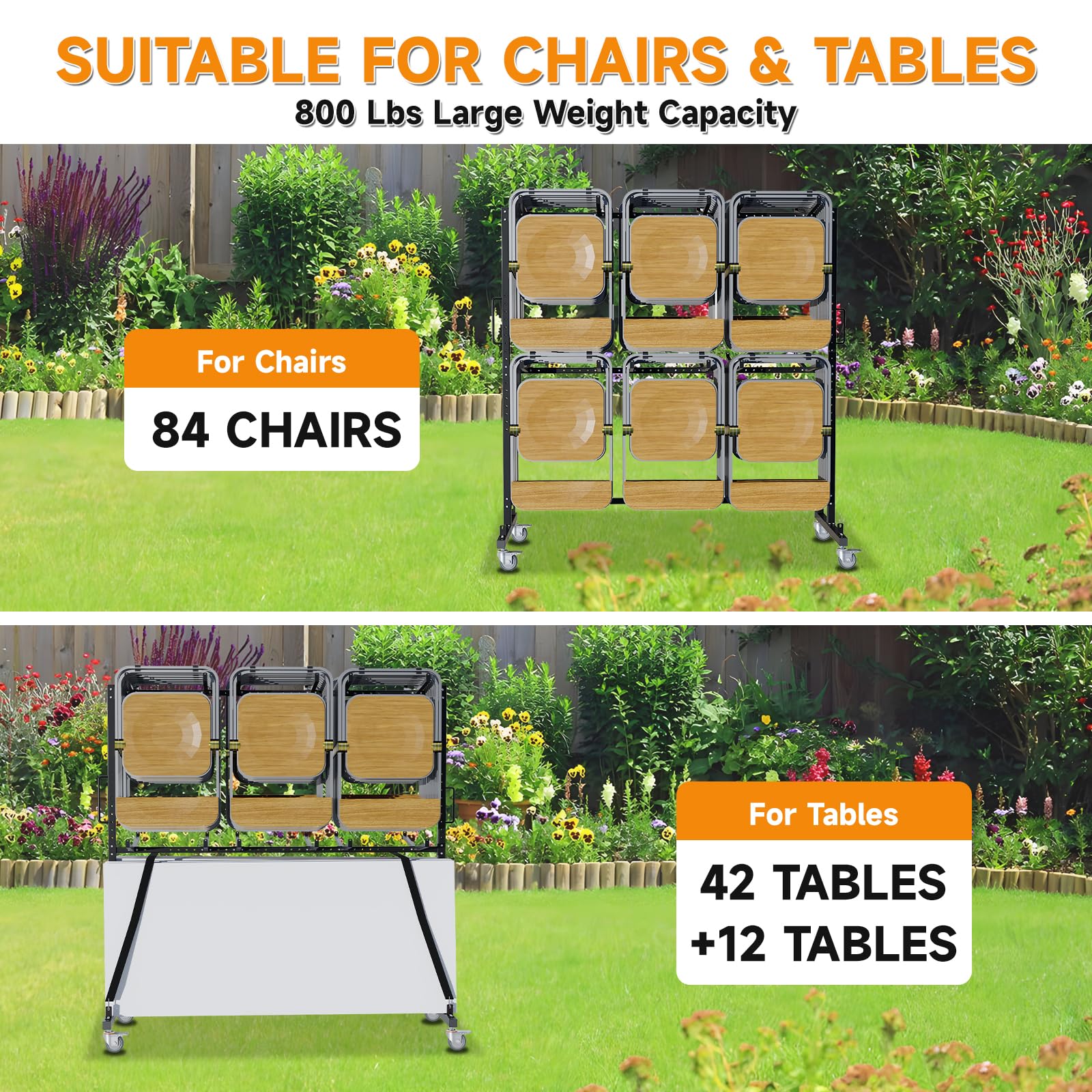 Snapklik.com : Folding Chair Rack, Folding Chair Storage For 84 Chairs ...