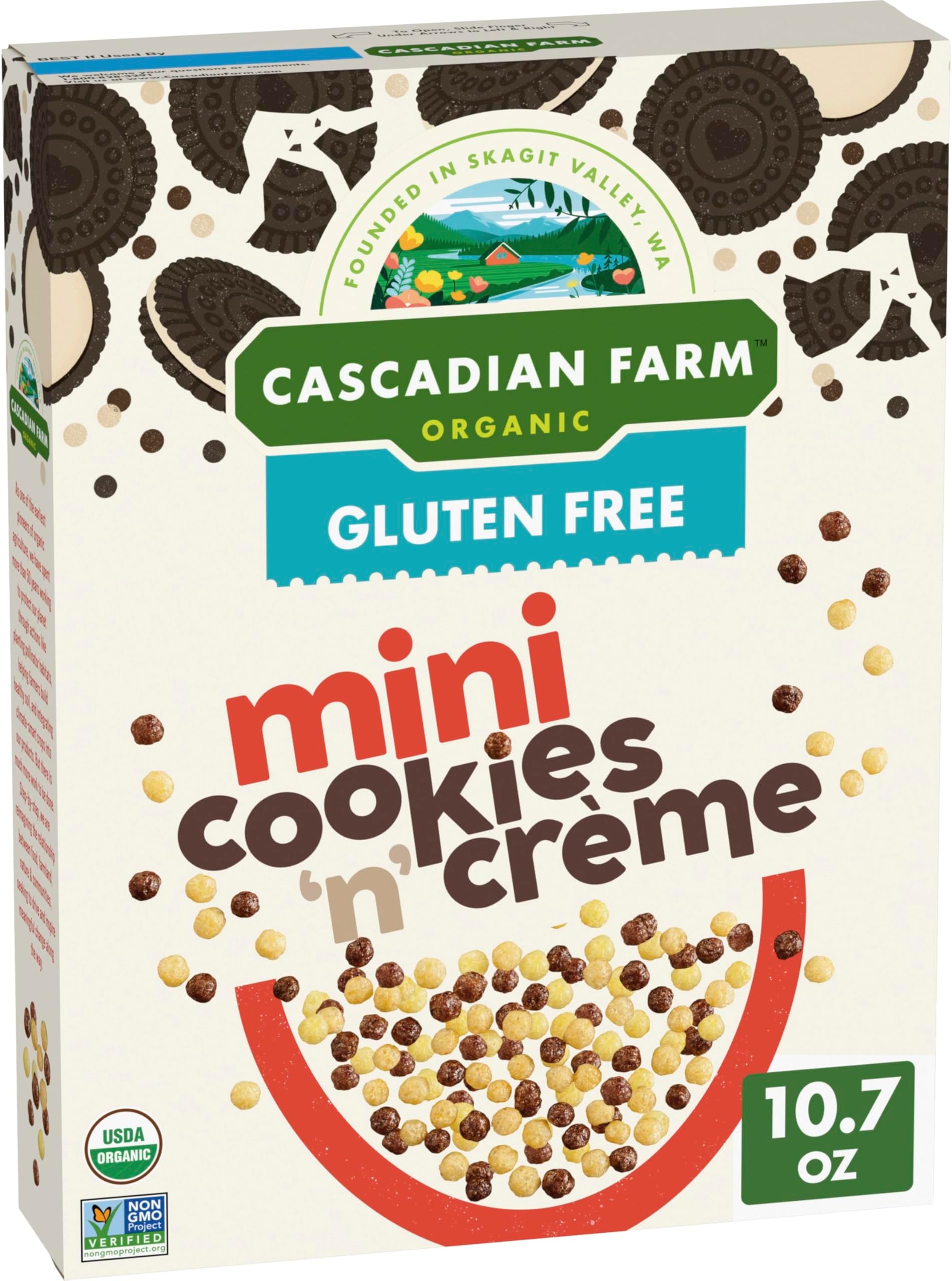 Organic Mini Cookies 'n' Crรจme, Gluten Free Cereal, Made with Whole Grain, Non-GMO, 10.7 oz