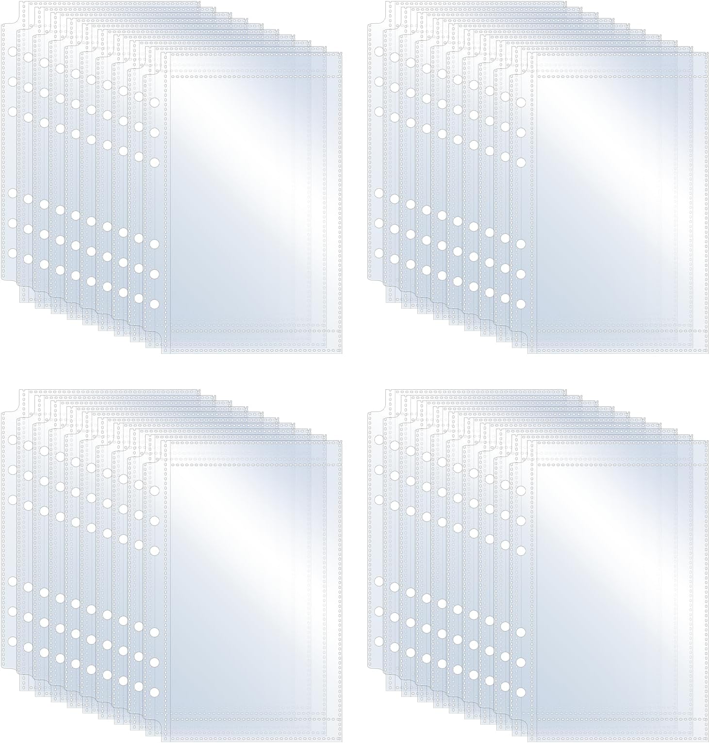 40 Pieces A6 Binder Pockets,Clear Plastic Binder Inserts for Credit Card Photos,Budget Sheet Protector Sleeves with 6 Holes,Waterproof Refill Pockets with Top Loading Paper Protector for 6 Ring Binder