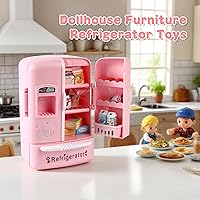 Vista 7 de Dollhouse Mini Refrigerator Furniture, Essential Kitchen Accessory for Dollhouse, Compatible with Mini Foods, Kids' Playhouse Decor