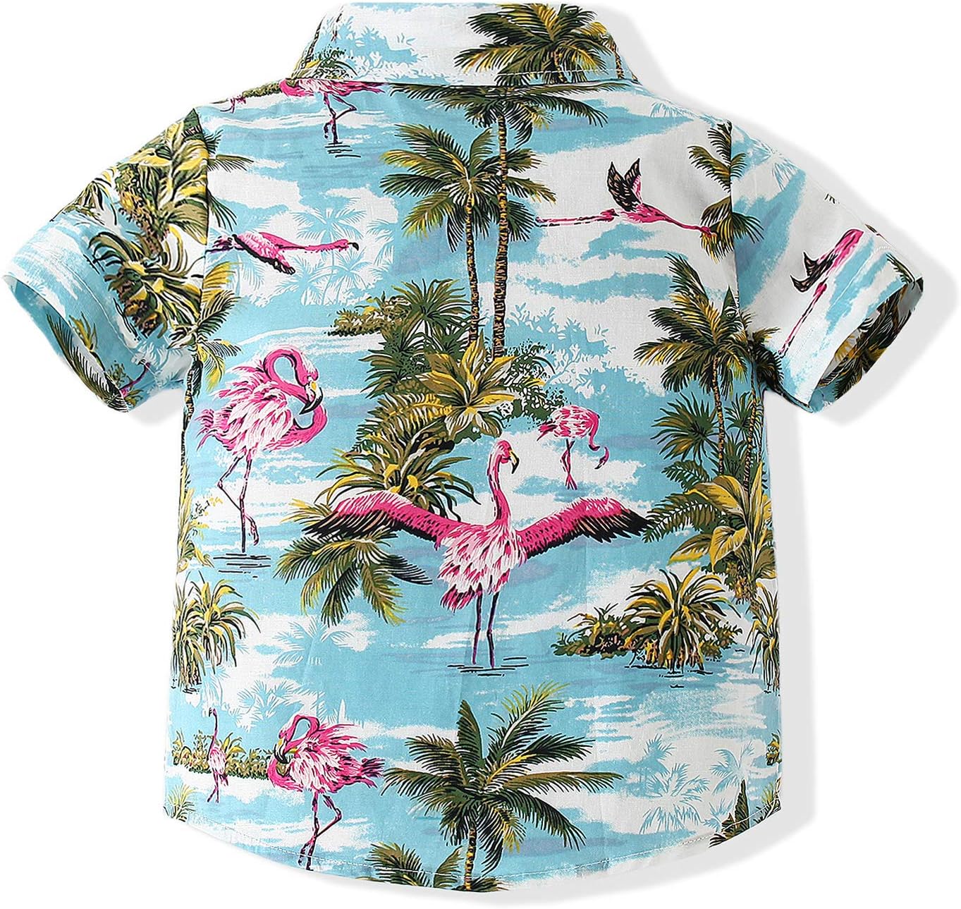 Baby Boy Button Down Hawaiian Shirts Short Sleeve Cool Cartoon Print Aloha Dress Tops T-Shirt - Image 2
