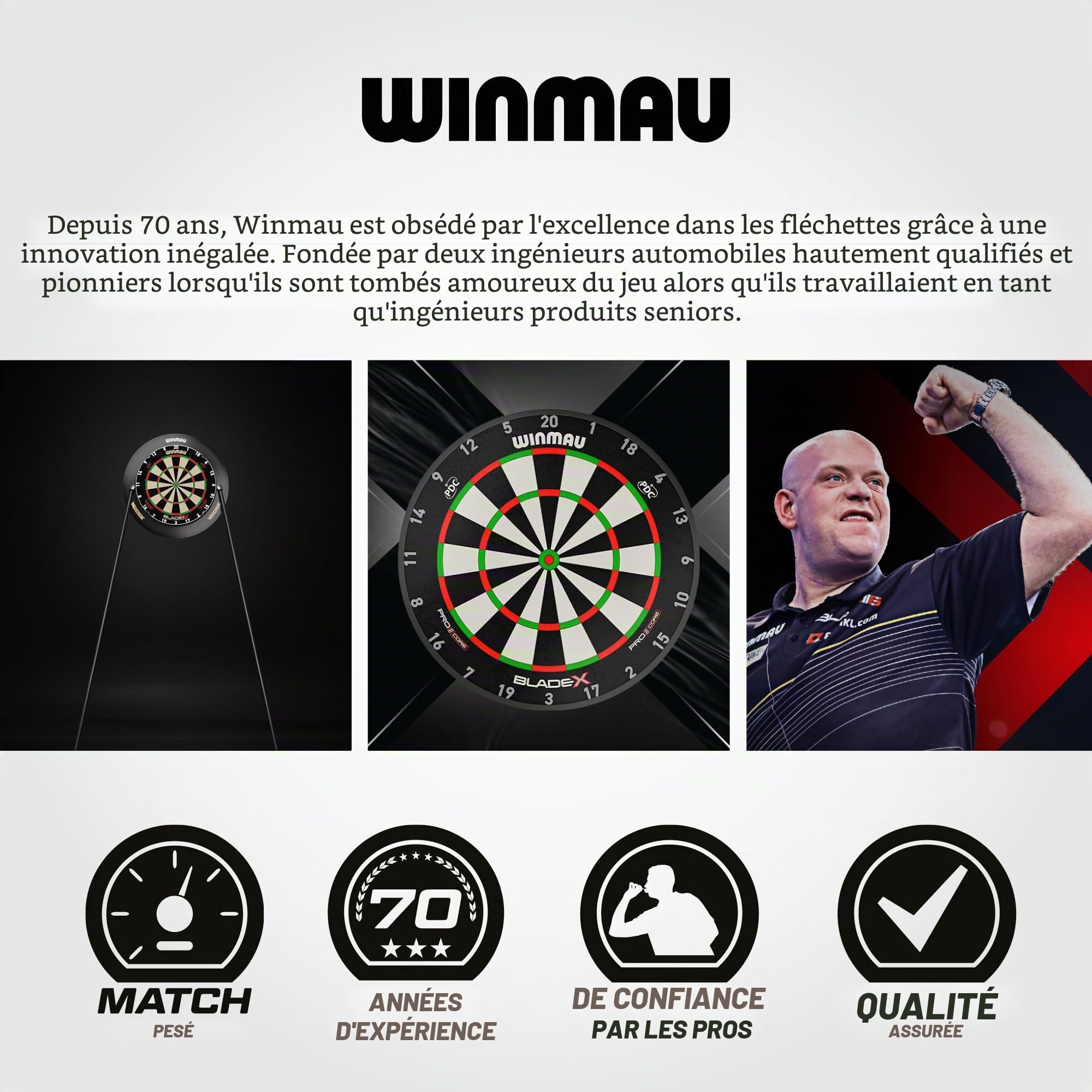 WINMAU | Vertex | Cible Support Trépied Portable et Réglable | Compatible avec Toutes les Cibles Winmau