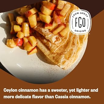 FGO Organic Ceylon Cinnamon Powder, 16oz Pure Sri Lanka Cinnamon for Spice & Seasoning, Great for Baking, Cooking, Drinks, Additive Free, Non-GMO (Pack of 1)