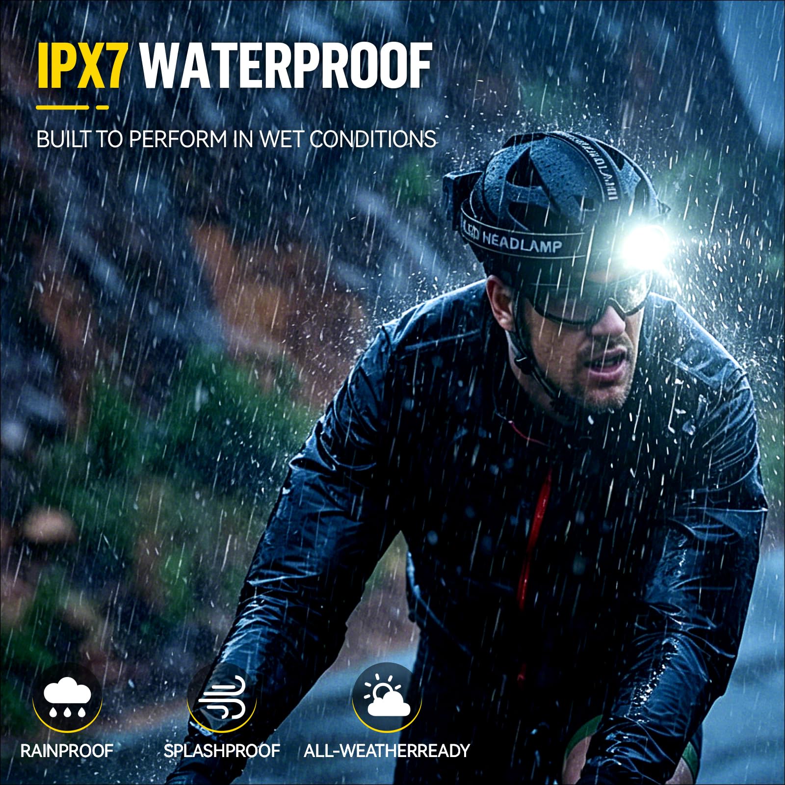 SPK Stirnlampe Wiederaufladbar 90000 Lumen Super Hell, 5 Modi Kopflampe mit Bewegungsmelder, Stirnlampe für Erwachsene Zoombar, Kopflampe für Camping & Hard Hat, Abnehmbares Power Pack & 13