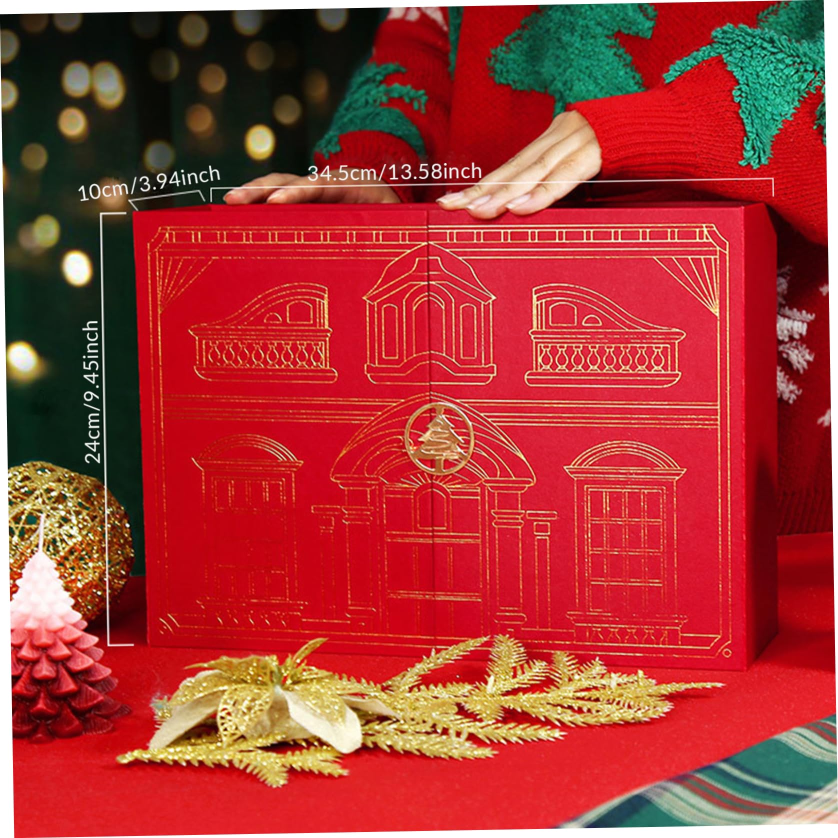 Calendario dell'Avvento vuoto da riempire con 12 scatole, calendario dell'Avvento fai da te, per bambini, famiglia, decorazioni natalizie