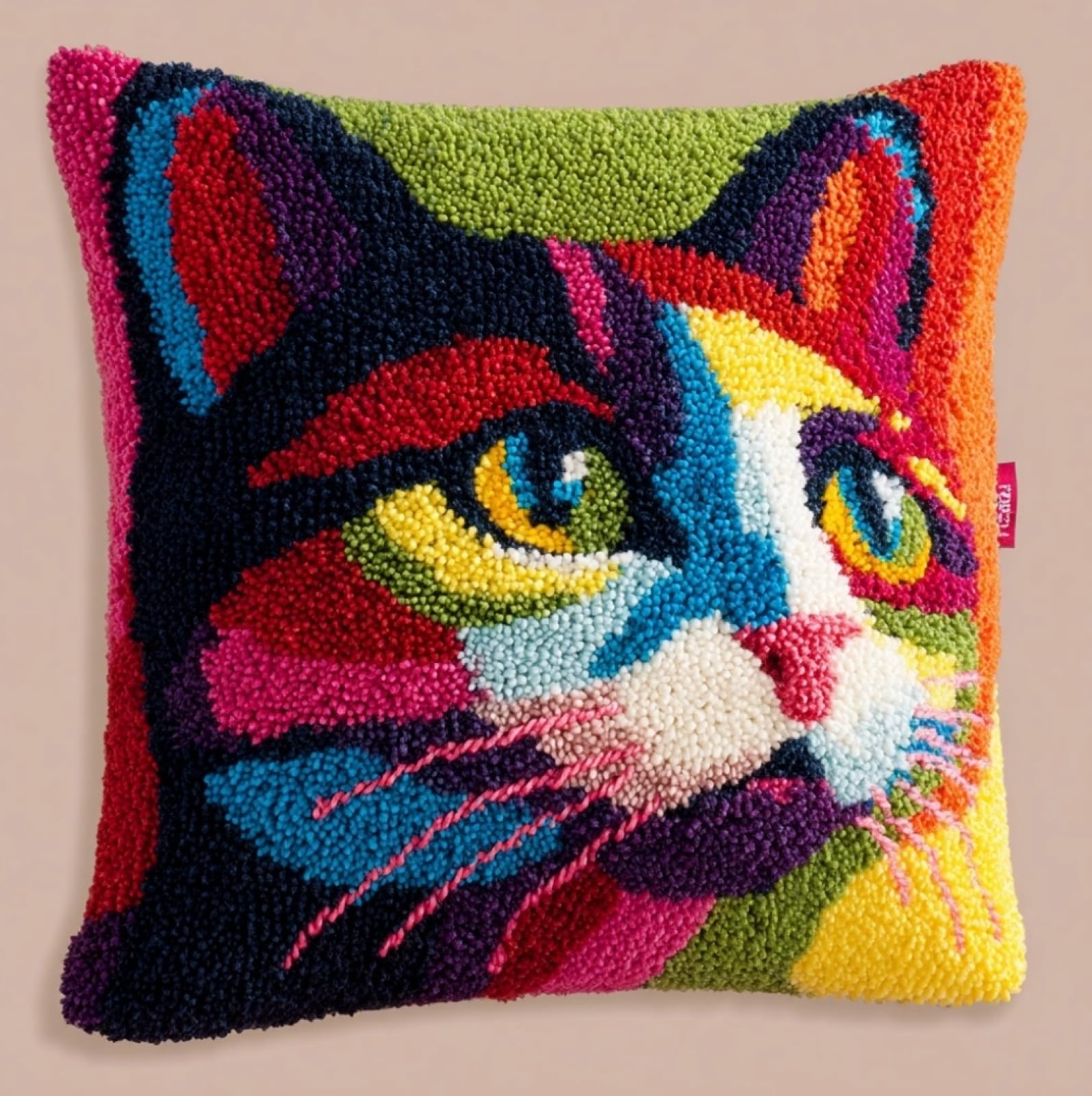 Wallustrioaw Colorful Cat Face Latch Hook Kits For Adults,Beginners,