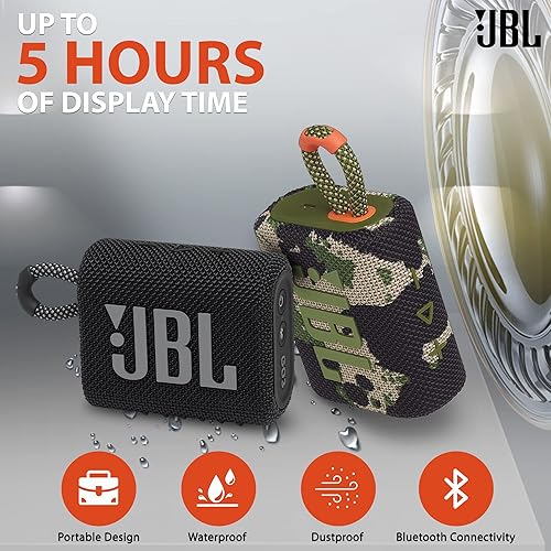 Miniatura 4 de JBL Go 3 - Altavoz inalámbrico Bluetooth portátil, IP67 impermeable y resistente al polvo, batería incorporada - Azul - Solución integral de tela de