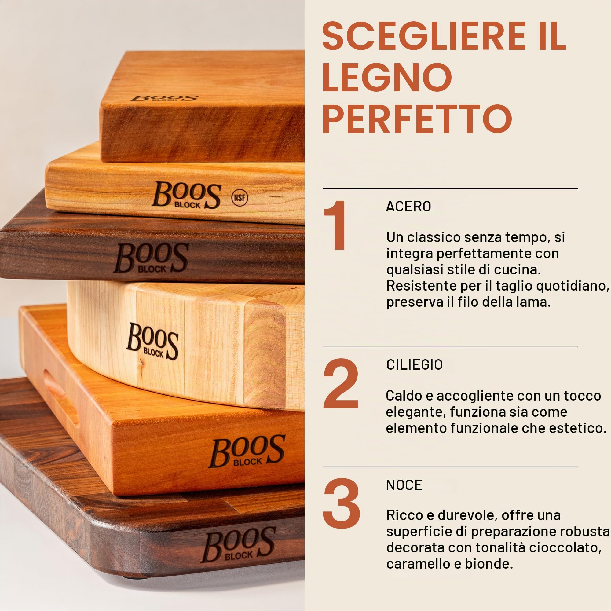 Boos Block Blocco Da Macellaio - Tagliere Antibatterico - 46 x 46 x 7,5 cm | Tagliere In Legno Di Acero Duro Nordamericano - Tagliere Da Cucina Professionale - Tagliere xxl - Extra Spesso