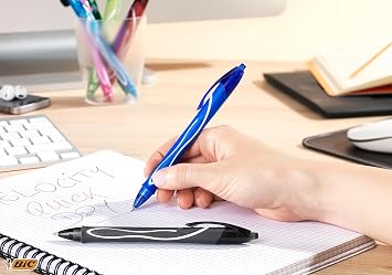 BIC Gel-ocity 964776 Quick Dry gel pen, mid-end (0.7 mm), turquoise, 12 retractable pens with ultra-fast drying ink