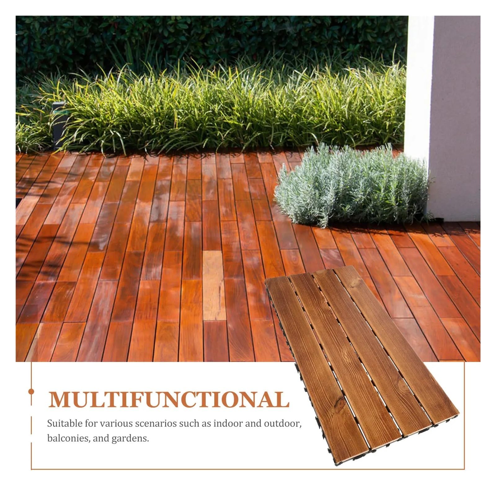 Baldosa Madera Carbonizada Multiusos Exterior