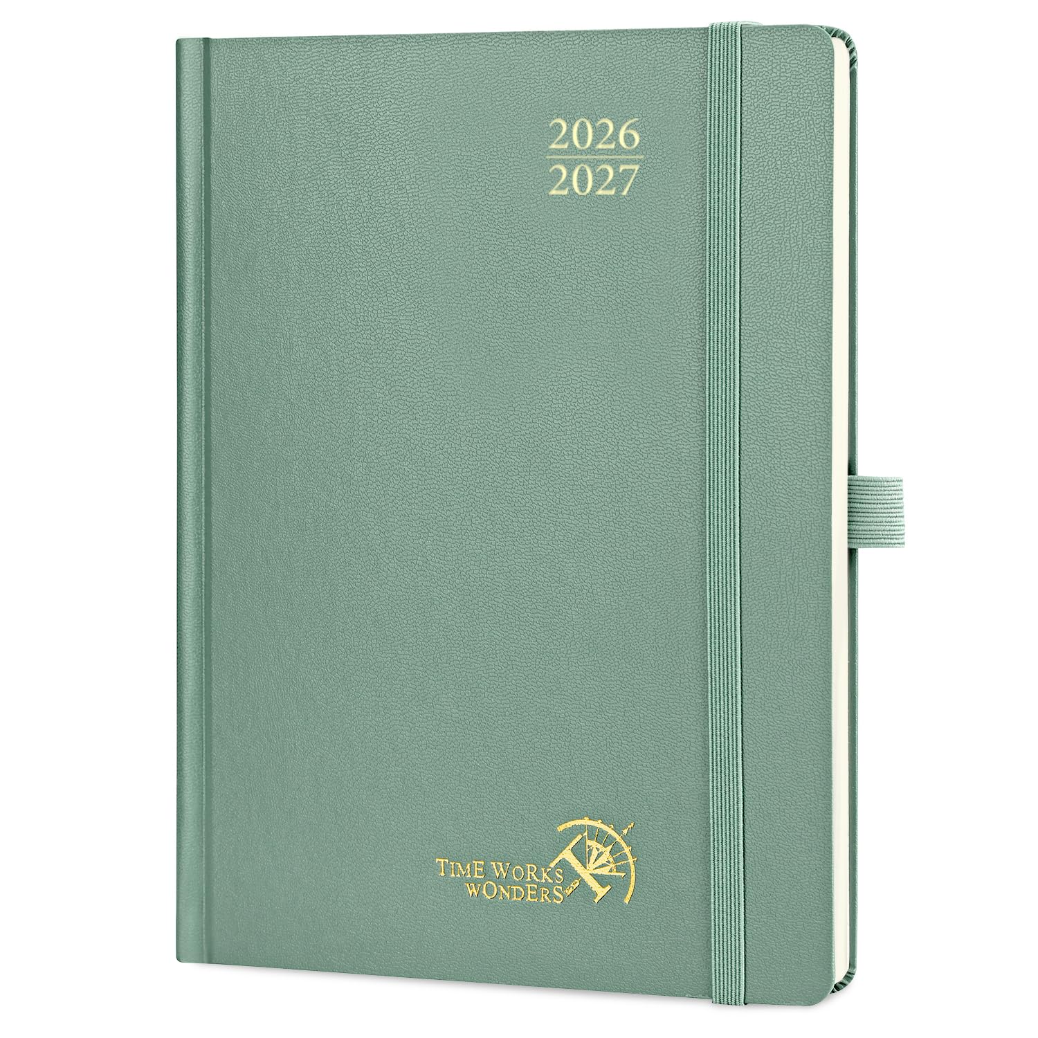 POPRUN A5 Academic Diary 2026-2027 Hardback Week to View (22x16.5 cm) 17 Months (Aug'26 - Dec'27) Mid Year 26/27 Vertical Weekly Planner, Inner Pocket(Midnight Green)