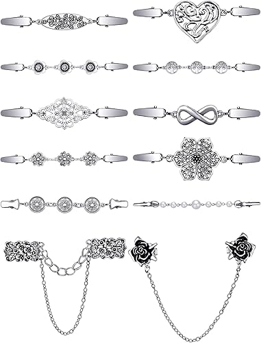 Jetec 12 piezas de clip para la espalda de vestido, camisa vintage, clips de cincha para suéter, cárdigan, chal, clips para mujeres y niñas