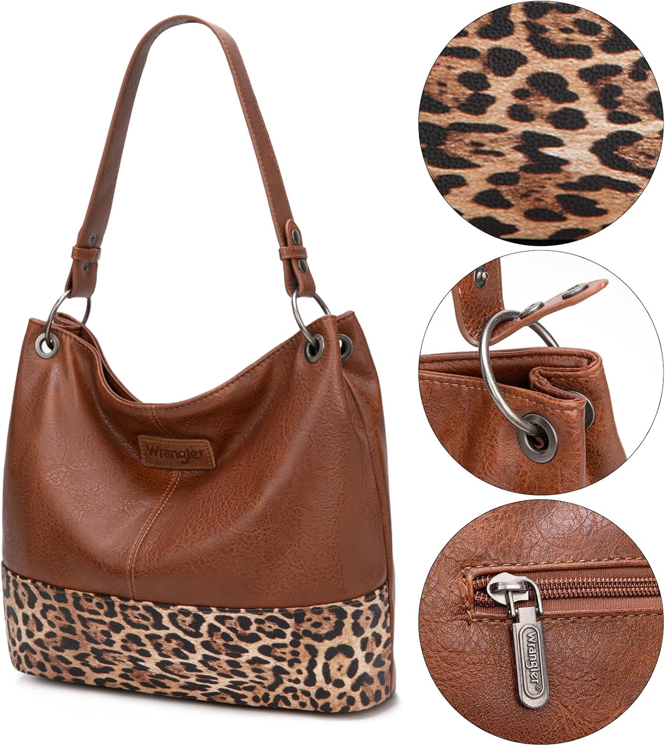 Wrangler Hobo Bags for Women Vegan Leather Top Handle Shoulder Purses and Handbags - Image 7
