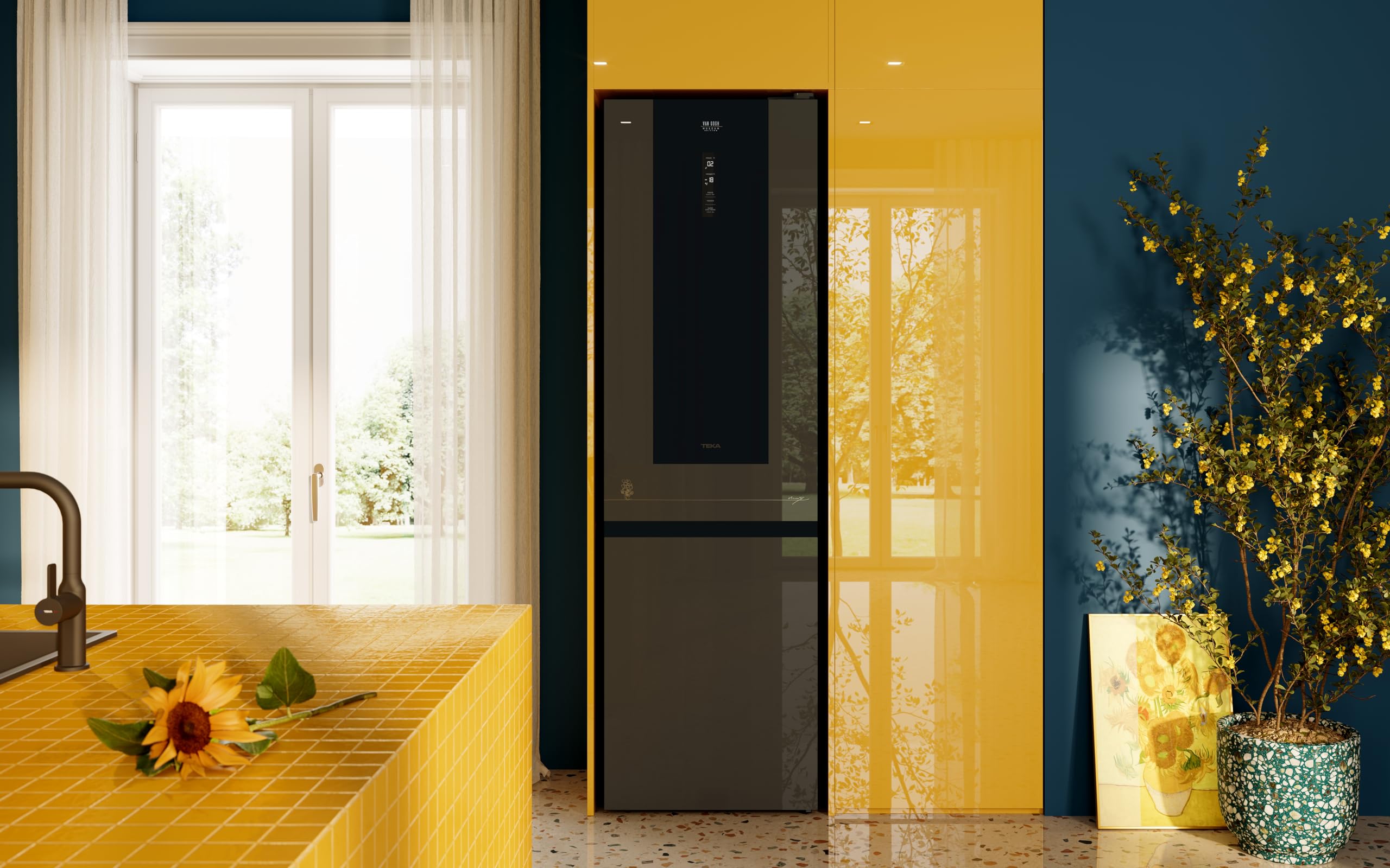 Teka - Edición del Museo Van Gogh. Refrigerador independiente con congelador inferior Total No Frost. - Modelo Van Gogh RBF 88670 VG