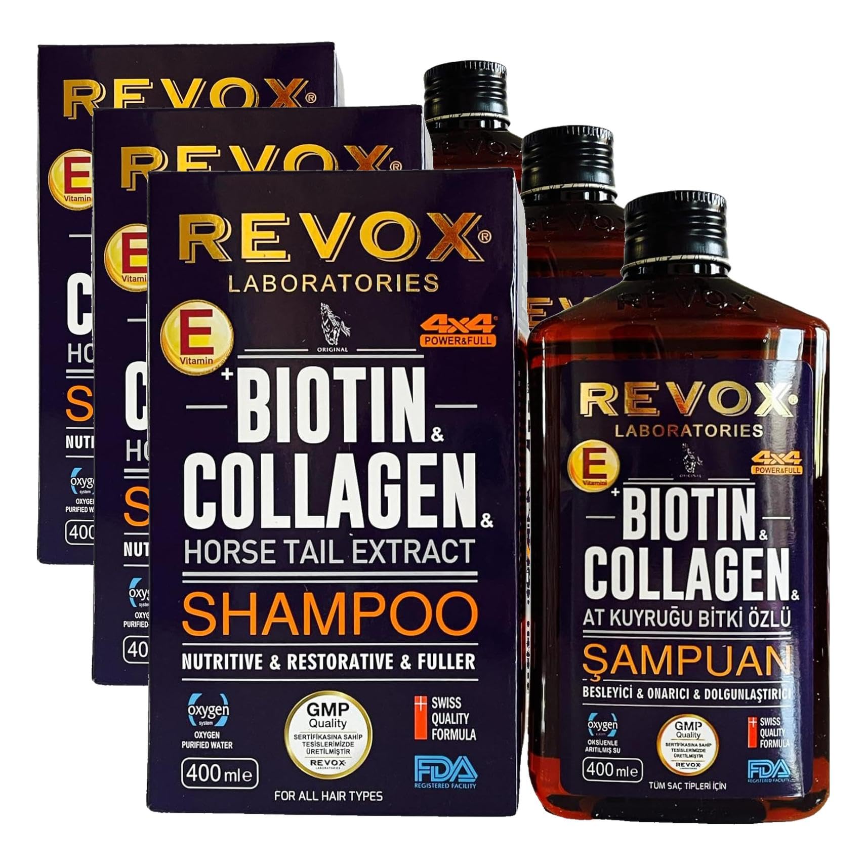 Revox Biotin & Collagen Şampuan, 400 Ml (3 paketi)