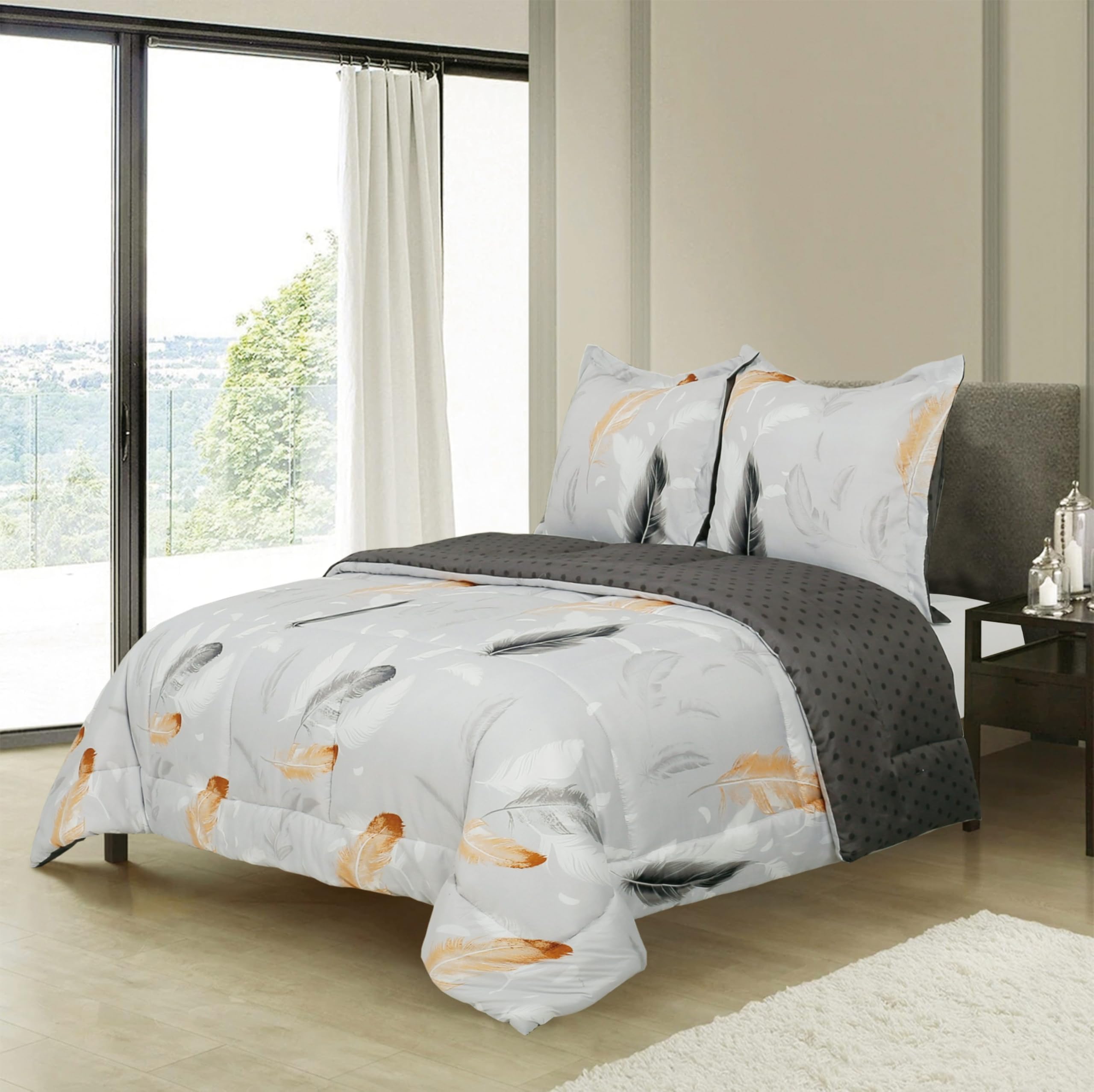 Couette Chaude 600 GSM Fanny & Céline - 220x240 Cm + 2 Taies 65x65 Cm - Microfibre Douce, Fibres Creuses Siliconées - 13