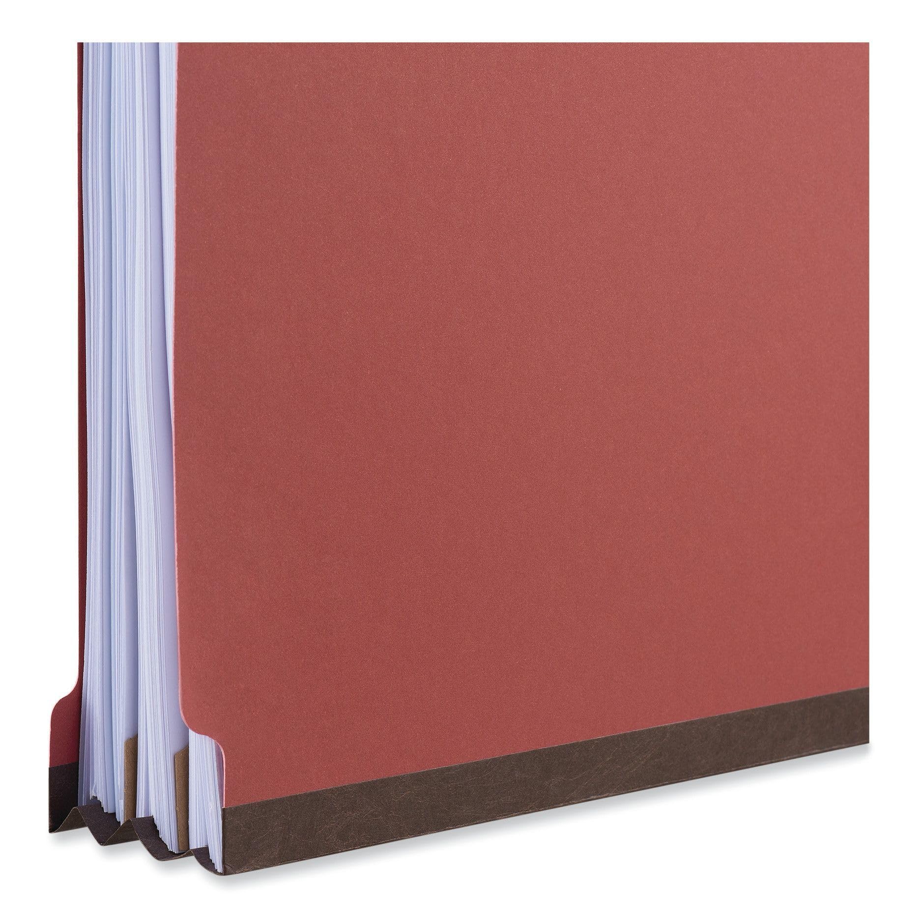 Universal Cartelle di classificazione a sei sezioni, copertina resistente in cartone pressato, 2 divisori, 6 elementi di fissaggio, formato lettera, rosso mattone, 20/scatola