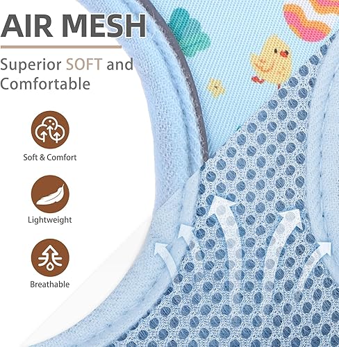 Miniatura 212 de Pupteck - Arnés para perro, chaleco de malla suave con relleno cómodo para cachorros, perros y gatos, evita los tirones, color negro y blanco